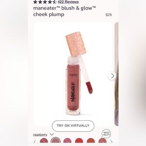 NEW tarte Maneater Blush & Glow Liquid Blush - Raspberry
